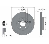 2X Textar 92109403 Front Brake Discs 280mm Vented Fits Infiniti Nissan Almera Qx