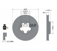 2X Textar 92110003 Front Brake Discs 276mm Vented Fits Ford Transit Tourneo