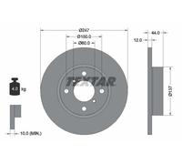 2X Textar 92110803 Front Brake Discs 247mm Solid Fits Opel Suzuki Vauxhall Agila