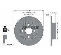 2X Textar 92111003 Rear Brake Discs 240mm Solid Fits Holden Opel Vauxhall Barina