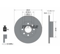 2X Textar 92111303 Front Brake Discs 240mm Solid Fits Chevrolet Opel Vauxhall