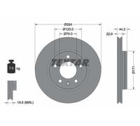 2X Textar 92121403 Rear Brake Discs 294mm Vented Fits VW California Multivan T6