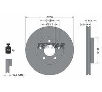 2X Textar 92124803 Front Brake Discs 278mm Vented Fits Ford Tourneo Connect