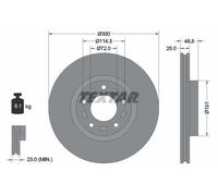 2X Textar 92130403 Front Brake Discs 300mm Vented Fits Mazda Nissan 3 5 Biante