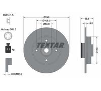 2X Textar 92133303 Rear Brake Discs 249mm Solid Fits Citroën Peugeot 307 Cross