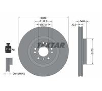2X Textar 92150605 Front Brake Discs 330mm Vented Fits Mercedes M-class R-class