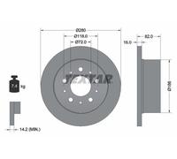 2X Textar 92157403 Rear Brake Discs 280mm Solid Fits Citroën Fiat Opel Peugeot