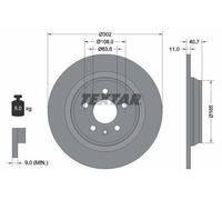 2X Textar 92162903 Rear Brake Discs 302mm Solid Fits Volvo Asia S60 S60l S80 V60