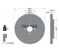 2X Textar 92170203 Coated Front Brake Discs 304mm Vented Fits MG Tf Mgf