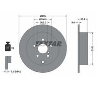 2X Textar 92170403 Front Rear Brake Discs 269mm Solid Fits Pontiac Scion Toyota
