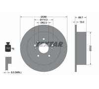 2X Textar 92171603 Rear Brake Discs 288mm Solid Fits Lexus Toyota Harrier Kluger