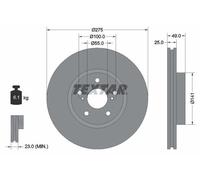 2X Textar 92173103 Front Brake Discs 275mm Vented Fits Scion Toyota Allion Tc Vs