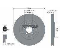 2X Textar 92186305 Front Brake Discs 355mm Vented Fits Jaguar F-type S-type Xf