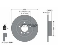 2X Textar 92186403 Rear Brake Discs 264mm Solid Fits Opel Vauxhall Adam Corsa