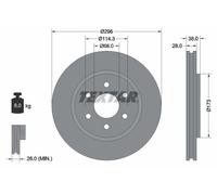 2X Textar 92199603 Front Brake Discs 296mm Vented Fits Nissan Navara Np300