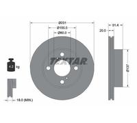 2X Textar 92204100 Front Brake Discs 231mm Vented Fits Maruti Suzuki Nissan Alto