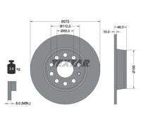 2X Textar 92224903 Rear Brake Discs 272mm Solid Fits Audi Cupra Ford Jetta Seat