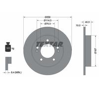 2X Textar 92226103 Rear Brake Discs 258mm Solid Fits Hyundai Kia Ix20 Venga
