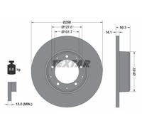 2X Textar 92230503 Coated Rear Brake Discs 298mm Solid Fits Land Rover Defender