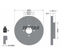 2X Textar 92239303 Coated Front Brake Discs 280mm Vented Fits Kia Rio