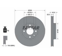 2X Textar 92241503 Front Brake Discs 258mm Vented Fits Dacia Lada Mercedes Citan