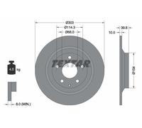 2X Textar 92242703 Rear Brake Discs 303mm Solid Fits Hongqi Mazda Cx-30 Cx-5 H5