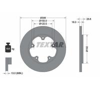 2X Textar 92274103 Coated Rear Brake Discs 308mm Solid Fits Ford Transit