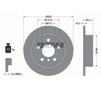 2X Textar 92279303 Coated Rear Brake Discs 259mm Solid Fits MINI