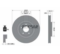 2X Textar 92283503 Front Brake Discs 320mm Vented Fits Nissan Renault Samsung