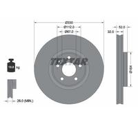 2X Textar 92334903 Front Brake Discs 330mm Vented Fits Mercedes Eqv V-class