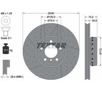 2x Textar Front Brake Discs PRO+ Pair fits BMW 1 Series 3 4 2 92265025 340 mm