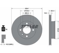 2x Textar Front Brake Discs PRO Pair fits Kia Picanto Hyundai i10 Dodge I 10 Ray