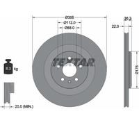 2x Textar Rear Brake Discs PRO Pair fits Audi A6 A8 A7 92241803 356 mm