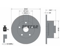 2x Textar Rear Solid Brake Discs For Audi A4