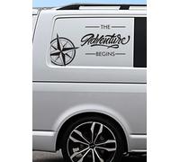 2X The Adventure Begins Decals Compatible with VW Volkswagen Transporter Camper Van vw33