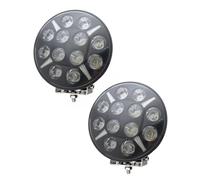 2X Three-Functional Full LED Round Spot Light 9" 12V 24V Jumbo Truck Van Bus