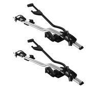 2x Thule ProRide 598 Aluminium Roof Mount Cycle Carrier Bike Rack T-Track Locks