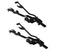 2x Thule ProRide 598B Black Roof Mount Cycle Carrier Bike Rack Inc T-Track Locks