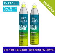 2x TIGI Bed Head Masterpiece Shiny Hairspray For Extra Strong Hold & Shine 340ml