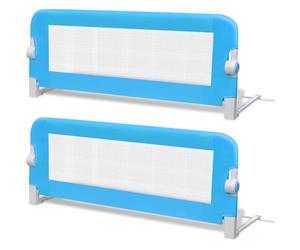 2x Toddler Bed Rail Blue 102x42cm Cotbed Protective Gate Guard vidaXL