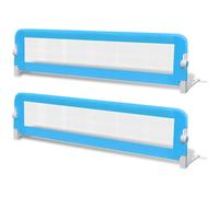 2x Toddler Bed Rail Blue 150x42cm Cotbed Protective Gate Guard vidaXL