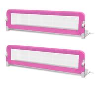 2x Toddler Bed Rail Pink 150x42cm Cotbed Protective Gate Guard vidaXL
