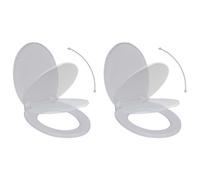 2x Toilet Seats with Soft Close Lids Plastic White Bathroom Accessory vidaXL