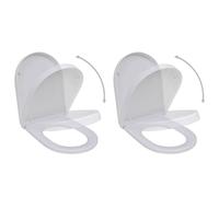2x Toilet Seats with Soft Close Lids Plastic White Bathroom Accessory vidaXL