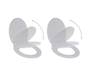 2x Toilet Seats with Soft Close Lids Plastic White Bathroom Accessory vidaXL