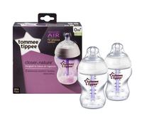 2x Tommee Tippee Natural Start Baby Bottles 260ml Decorated Anti Colic Teats 0m+