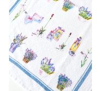 2x Towels Lavender Kracht Terry Kitchen Guests Flowers Herbs 45x70cm