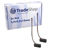 2x Trade-Shop Motor Carbon Brushes / Abrasive Carbon Brushes 5.5 x 5.5 x 12 mm 12-24 V for Various Car Engines Roller Door Garage Door Drives Alternator