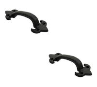2x Traditional Forged Iron Pull Handle 132 x 50mm Black Antique Door Handle