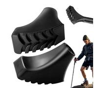 2X Trekking Pole Rubber Tips, 5.5x3.2x2.5cm Rubber Hiking Stick Baskets, Wear-Resistant Hiking Poles Caps, Multifunctional Replacement Trekking Pole Tips, Anti-Slip Protector Accessories